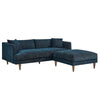 Modway EEI-6614-HEA Zoya Down Filled Overstuffed Sofa and Ottoman Set Heathered Weave Azure MDY-EEI-6614-HEA