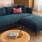 Modway EEI-6614-HEA Zoya Down Filled Overstuffed Sofa and Ottoman Set Heathered Weave Azure MDY-EEI-6614-HEA