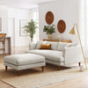 Modway EEI-6614-HEI Zoya Down Filled Overstuffed Sofa and Ottoman Set Heathered Weave Ivory MDY-EEI-6614-HEI