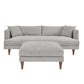 Modway EEI-6614-HLG Zoya Down Filled Overstuffed Sofa and Ottoman Set Heathered Weave Light Gray MDY-EEI-6614-HLG