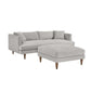 Modway EEI-6614-HLG Zoya Down Filled Overstuffed Sofa and Ottoman Set, Heathered Weave Light Gray