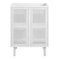 Modway Calla 24 Inch Cabinet in White Compact Small Space Vanity with Storage and Perforated Metal Doors Modern Freestanding Bathroom