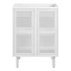 Modway Calla 24 Inch Cabinet in White Compact Small Space Vanity with Storage and Perforated Metal Doors Modern Freestanding Bathroom