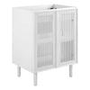 Modway Calla 24 Inch Cabinet in White, Compact Small Space Vanity with Storage and Perforated Metal Doors, Modern Freestanding Bathroom Furniture-Sink Basin Not Included