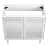 Modway Calla 36 Inch Cabinet in White Vanity with Storage and Perforated Metal Doors Modern Freestanding Bathroom Furniture-Sink Basin