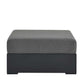 Modway Tahoe Aluminum Ottoman Gray with Weather-Resistant Cushion-Ideal as Outdoor Footstool Patio or Sunroom Furniture MDY-EEI-6627-GRY-CHA