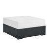 Modway Tahoe Aluminum Ottoman in Gray White with Weather-Resistant Cushion-Ideal as Outdoor Footstool, Patio or Sunroom Furniture