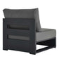 Modway Tahoe Aluminum Patio Gray Charcoal Modular Weather-Resistant Cushions-Perfect as Club Outdoor Lounge Armless Chair