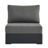 Modway Tahoe Aluminum Patio Gray Charcoal Modular Weather-Resistant Cushions-Perfect as Club Outdoor Lounge Armless Chair