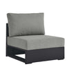 Modway Tahoe Aluminum Patio Gray Modular Weather-Resistant Cushions-Perfect as Club Outdoor Lounge, Armless Chair