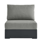 Modway Tahoe Aluminum Patio Gray Modular Weather-Resistant Cushions-Perfect as Club Outdoor Lounge Armless Chair MDY-EEI-6628-GRY-GRY