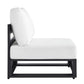 Modway Tahoe Aluminum Patio Gray White Modular Weather-Resistant Cushions-Perfect as Club Outdoor Lounge Armless Chair MDY-EEI-6628-GRY-WHI