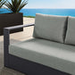 Modway Tahoe Aluminum Modular Outdoor Patio Gray with Weather-Resistant Cushions Couch for Garden Backyard Poolside Left-Facing Loveseat