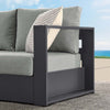 Modway Tahoe Aluminum Modular Outdoor Patio Gray with Weather-Resistant Cushions Couch for Garden Backyard Poolside Right-Facing Loveseat