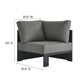 Modway Tahoe Aluminum Outdoor Sectional Corner Chair in Gray Charcoal with Weather-Resistant Cushions Deep Seat Modular for Patio Furniture