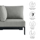 Modway Tahoe Aluminum Outdoor Sectional Corner Chair Gray with Weather-Resistant Cushions Deep Seat Modular for Patio Furniture Lounge Set