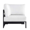 Modway Tahoe Aluminum Outdoor Sectional Corner Chair in Gray White with Weather-Resistant Cushions Deep Seat Modular for Patio Furniture