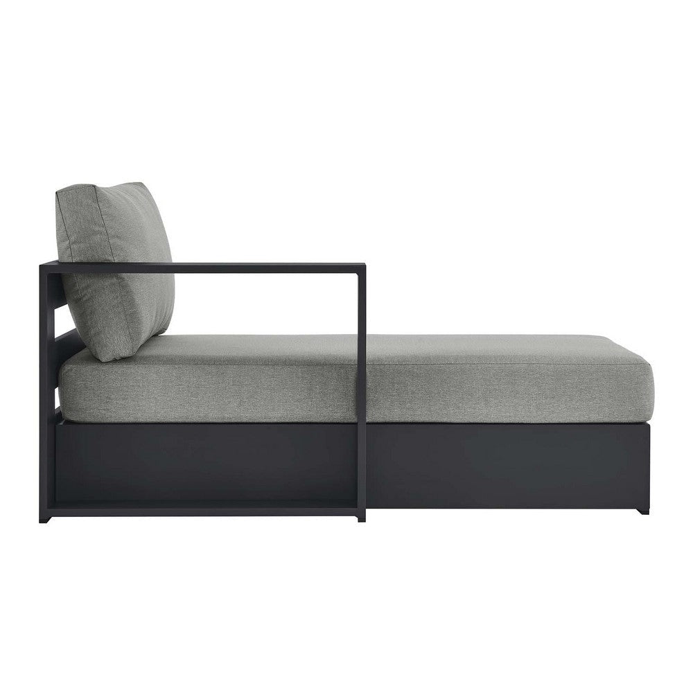 Modway Tahoe Aluminum Outdoor Gray with Weather-Resistant Cushions Modular Patio Lounger for Pool Furniture or Sectional Sofa Set