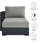 Modway Tahoe Aluminum Outdoor Gray with Weather-Resistant Cushions Modular Patio Lounger for Pool Furniture or Sectional Sofa Set