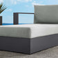 Modway Tahoe Aluminum Outdoor Gray with Weather-Resistant Cushions Modular Patio Lounger for Pool Furniture or Sectional Sofa Set