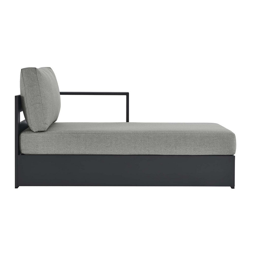 Modway Tahoe Powder-Coated Aluminum Outdoor Gray with Weather-Resistant Cushions Modular Patio Lounger for Pool Furniture or Sectional Sofa