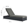 Modway Tahoe Aluminum Outdoor Gray Charcoal with Weather-Resistant Cushions Perfect Patio Sunbed or Recliner Pool Furniture Chaise Lounge