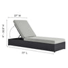 Modway Tahoe Aluminum Outdoor Gray with Weather-Resistant Cushions Perfect Patio Sunbed or Recliner Pool Furniture Chaise Lounge Chair