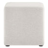 Modway Callum 17 Inch Square Ottoman in Ivory Fabric - Woven Heathered Fabric - Upholstered Ottoman for Living Room Ottoman Side Table