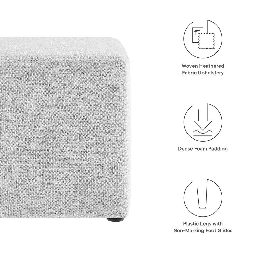 Callum 17’ Square Woven Heathered Fabric Upholstered Ottoman - No Shipping Charges MDY-EEI-6636-HEA