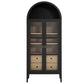 Modway Nolan Modern Farmhouse 71’’ Tall Arched Storage Display Cabinet in Black Oak Wood Grain MDY-EEI-6639-BLK-OAK