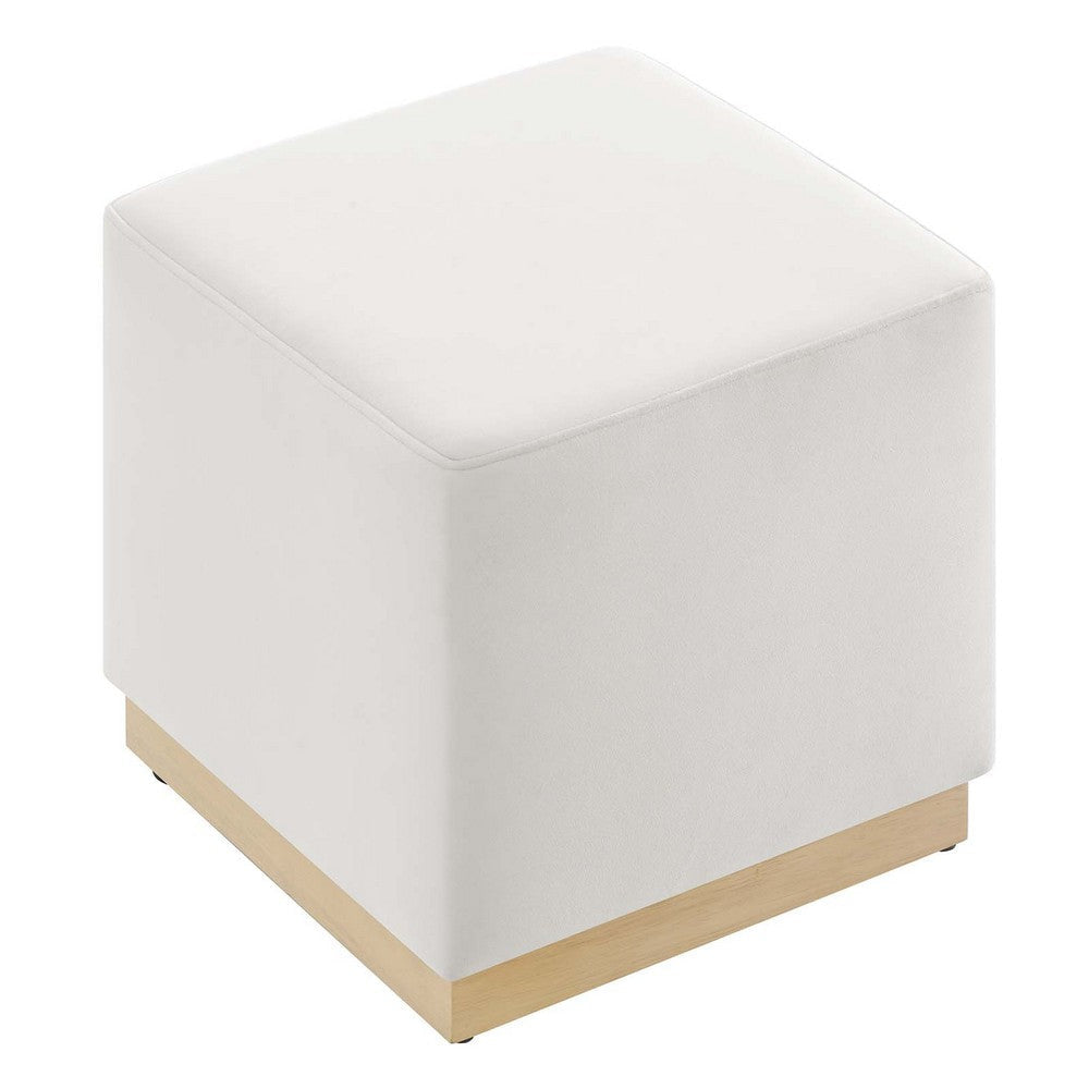 Tilden 17’ Square Performance Velvet Upholstered Ottoman - No Shipping Charges MDY-EEI-6640-ALA-NAT