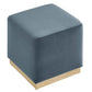 Tilden 17’ Square Performance Velvet Upholstered Ottoman - No Shipping Charges MDY-EEI-6640-ALA-NAT