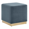 Tilden 17’ Square Performance Velvet Upholstered Ottoman - No Shipping Charges MDY-EEI-6640-ALA-NAT