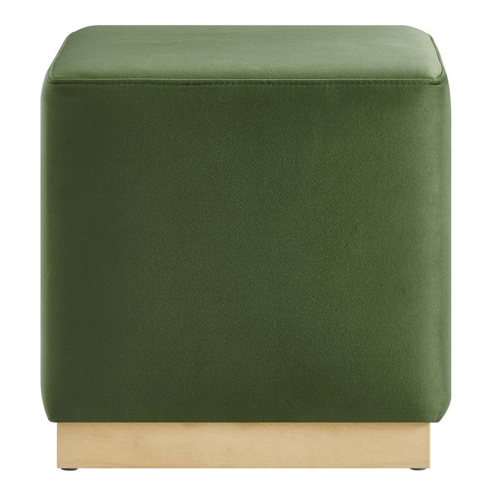 Tilden 17’ Square Performance Velvet Upholstered Ottoman - No Shipping Charges MDY-EEI-6640-ALA-NAT