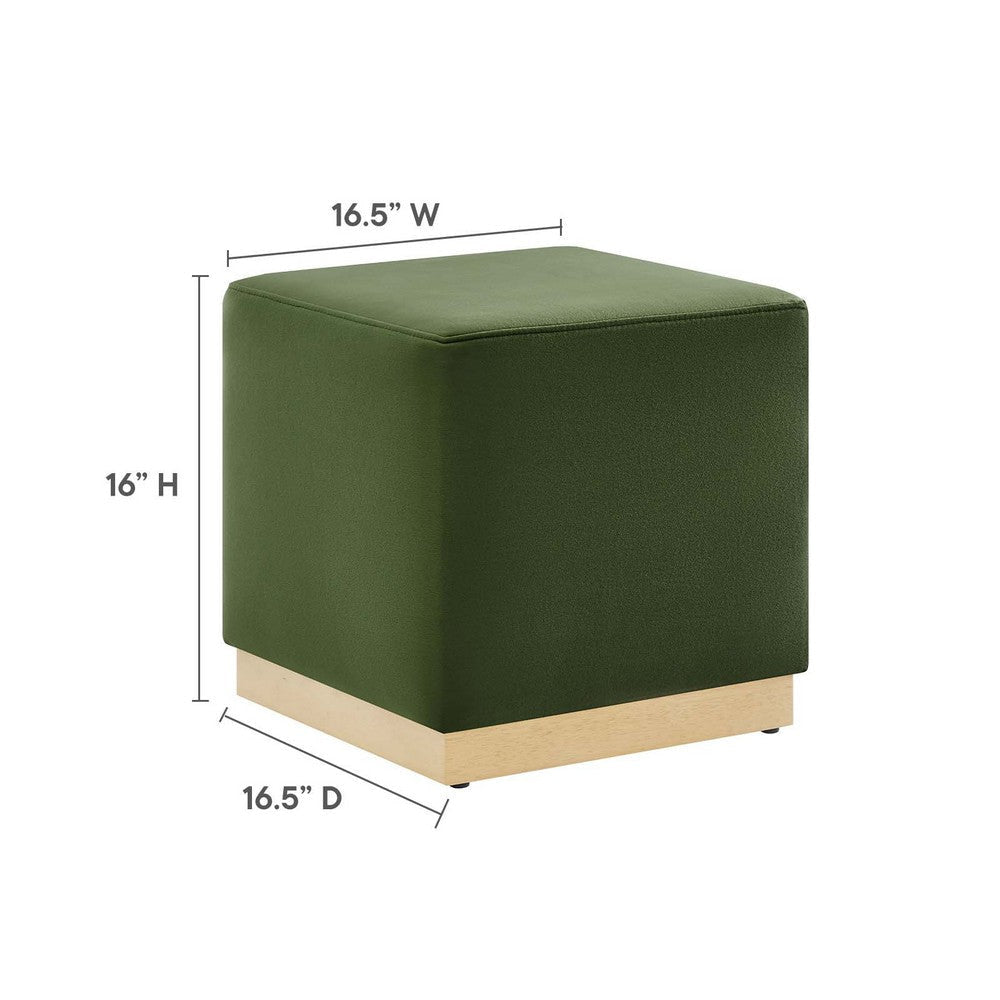 Tilden 17’ Square Performance Velvet Upholstered Ottoman - No Shipping Charges MDY-EEI-6640-ALA-NAT