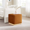 Tilden 17’ Square Performance Velvet Upholstered Ottoman - No Shipping Charges MDY-EEI-6640-RUS-NAT