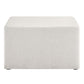 Modway Callum 28 Inch Square Ottoman in Ivory Fabric - Heathered Woven Fabric - Versatile Upholstered Coffee Table and Footrest - Couch