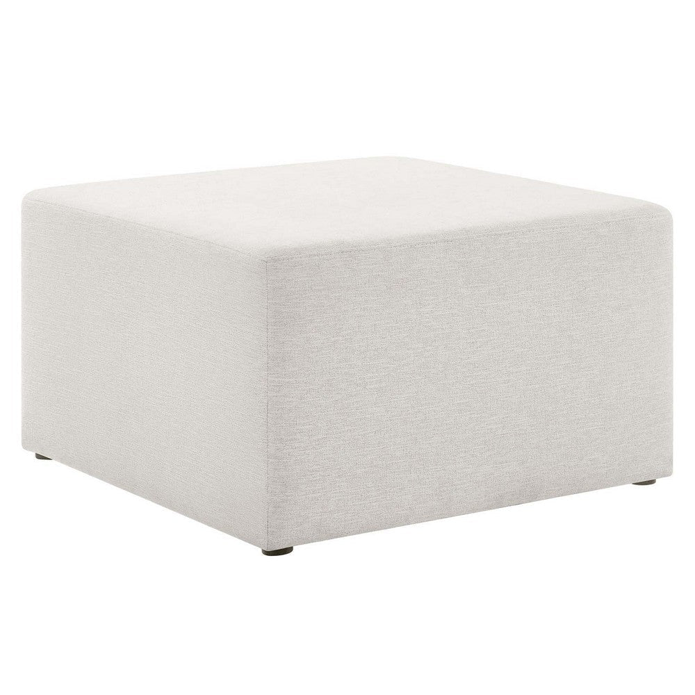 Modway Callum 28 Inch Square Ottoman in Ivory Fabric - Heathered Woven Fabric - Versatile Upholstered Coffee Table and Footrest - Couch Ottoman - Living Room Accent Table - Large Footstool