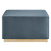 Tilden Large 28’ Square Performance Velvet Upholstered Ottoman - No Shipping Charges MDY-EEI-6643-ALA-NAT