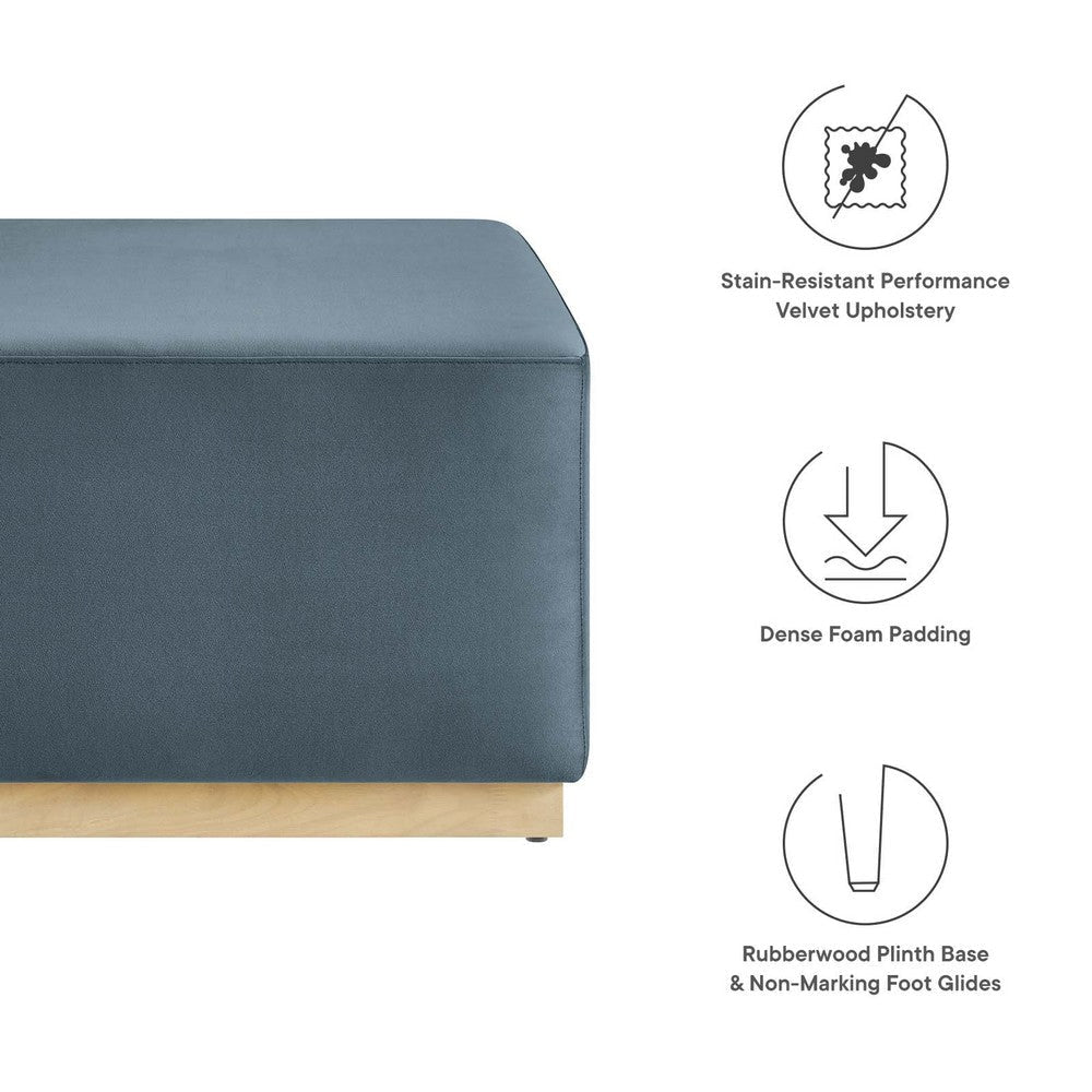 Tilden Large 28’ Square Performance Velvet Upholstered Ottoman - No Shipping Charges MDY-EEI-6643-ALA-NAT