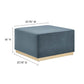 Tilden Large 28’ Square Performance Velvet Upholstered Ottoman - No Shipping Charges MDY-EEI-6643-ALA-NAT