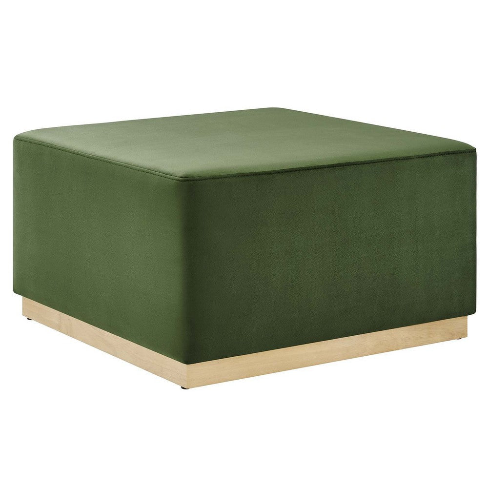 Tilden Large 28’ Square Performance Velvet Upholstered Ottoman - No Shipping Charges MDY-EEI-6643-MOG-NAT