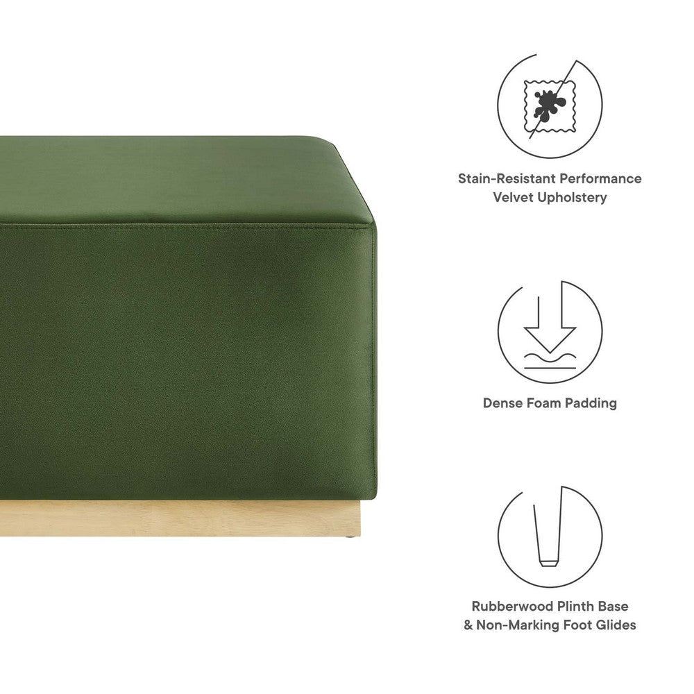 Tilden Large 28’ Square Performance Velvet Upholstered Ottoman - No Shipping Charges MDY-EEI-6643-ALA-NAT