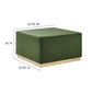 Tilden Large 28’ Square Performance Velvet Upholstered Ottoman - No Shipping Charges MDY-EEI-6643-ALA-NAT