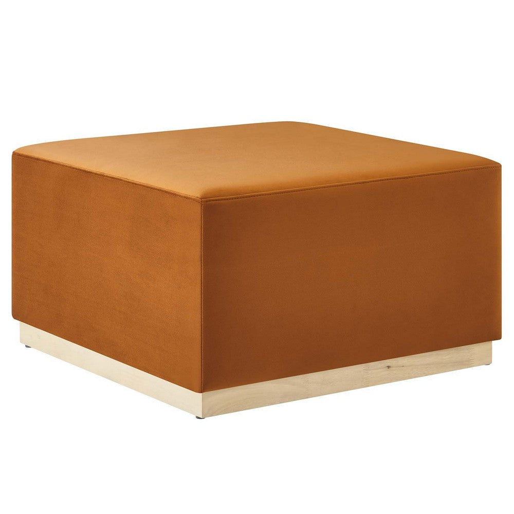 Tilden Large 28’ Square Performance Velvet Upholstered Ottoman - No Shipping Charges MDY-EEI-6643-ALA-NAT