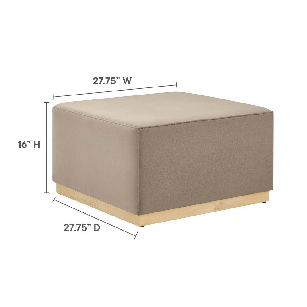 Tilden Large 28’ Square Performance Velvet Upholstered Ottoman - No Shipping Charges MDY-EEI-6643-ALA-NAT