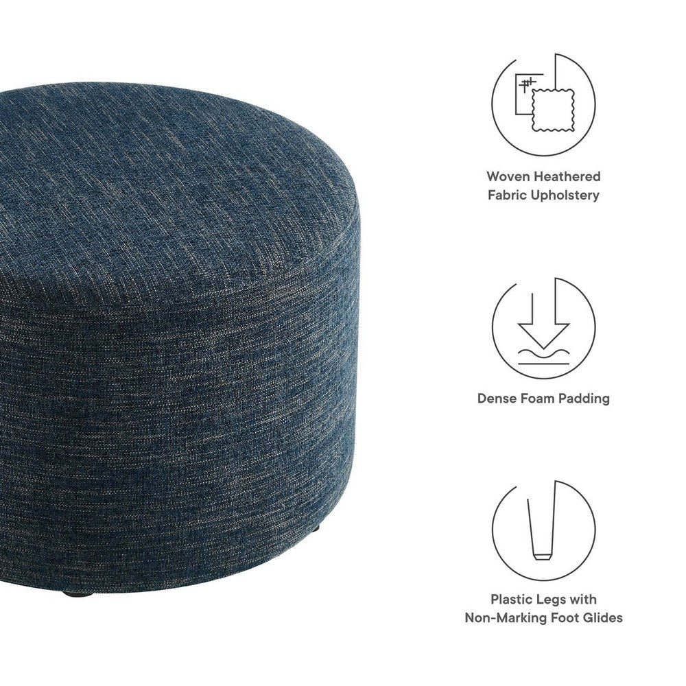 Callum Large 23’ Round Woven Heathered Fabric Upholstered Ottoman - No Shipping Charges MDY-EEI-6645-HEA