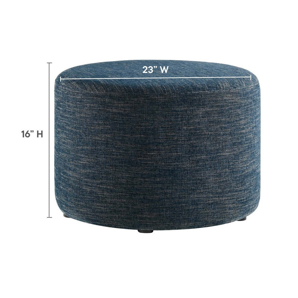 Callum Large 23’ Round Woven Heathered Fabric Upholstered Ottoman - No Shipping Charges MDY-EEI-6645-HEA