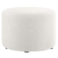 Modway Callum 23 Inch Round Ottoman in Ivory Fabric, Woven Heathered Fabric - Upholstered Ottoman for Living Room - Ottoman Side Table, Small Ottoman Coffee Table - Accent Table or Footrest Ottoman