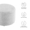 Callum Large 23’ Round Woven Heathered Fabric Upholstered Ottoman - No Shipping Charges MDY-EEI-6645-HEA